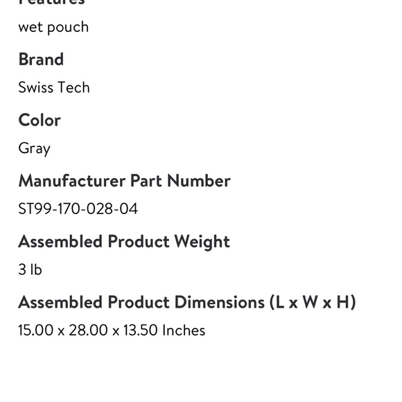 Swiss Tech 28" Excursion Travel Duffel Bag- Black - Picture 7 of 8